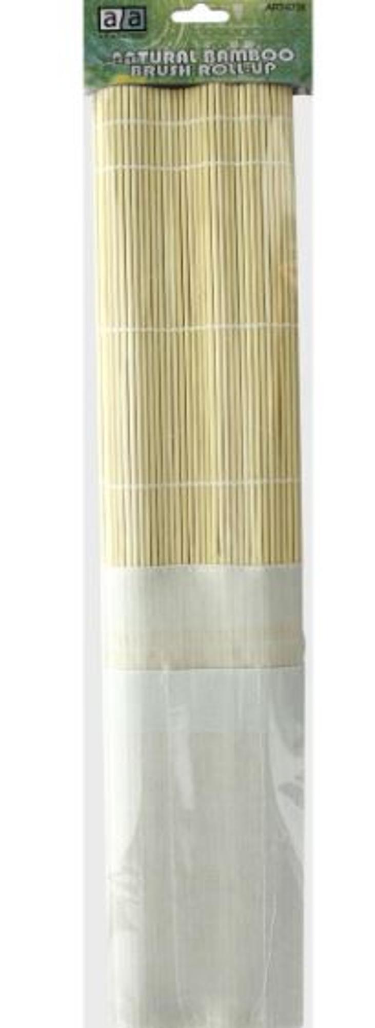 image of: Natural Bamboo Long Handle Brush Roll-Up