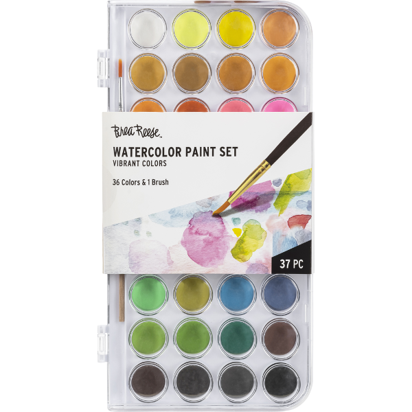 Brea Reese Round Watercolor Cakes with Waterbrush; $10.99
