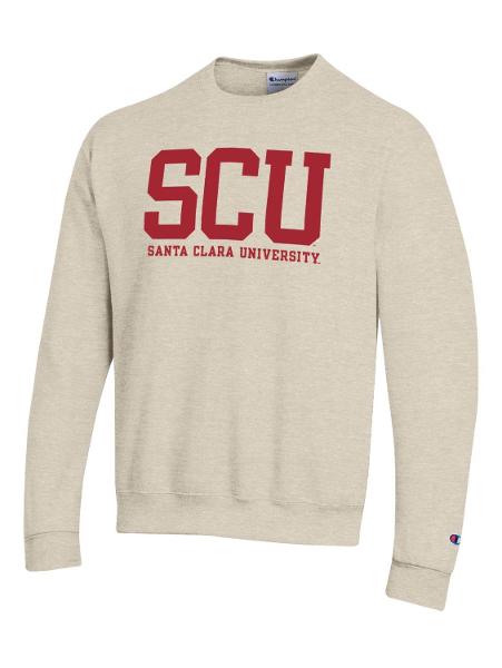 Santa Clara University, Champion Powerblend Fleece Crew, Oatmeal Heather; $69.98