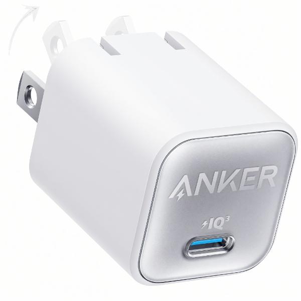 ANKER 30W 1 USB-C CHARGER WHITE; $17.99