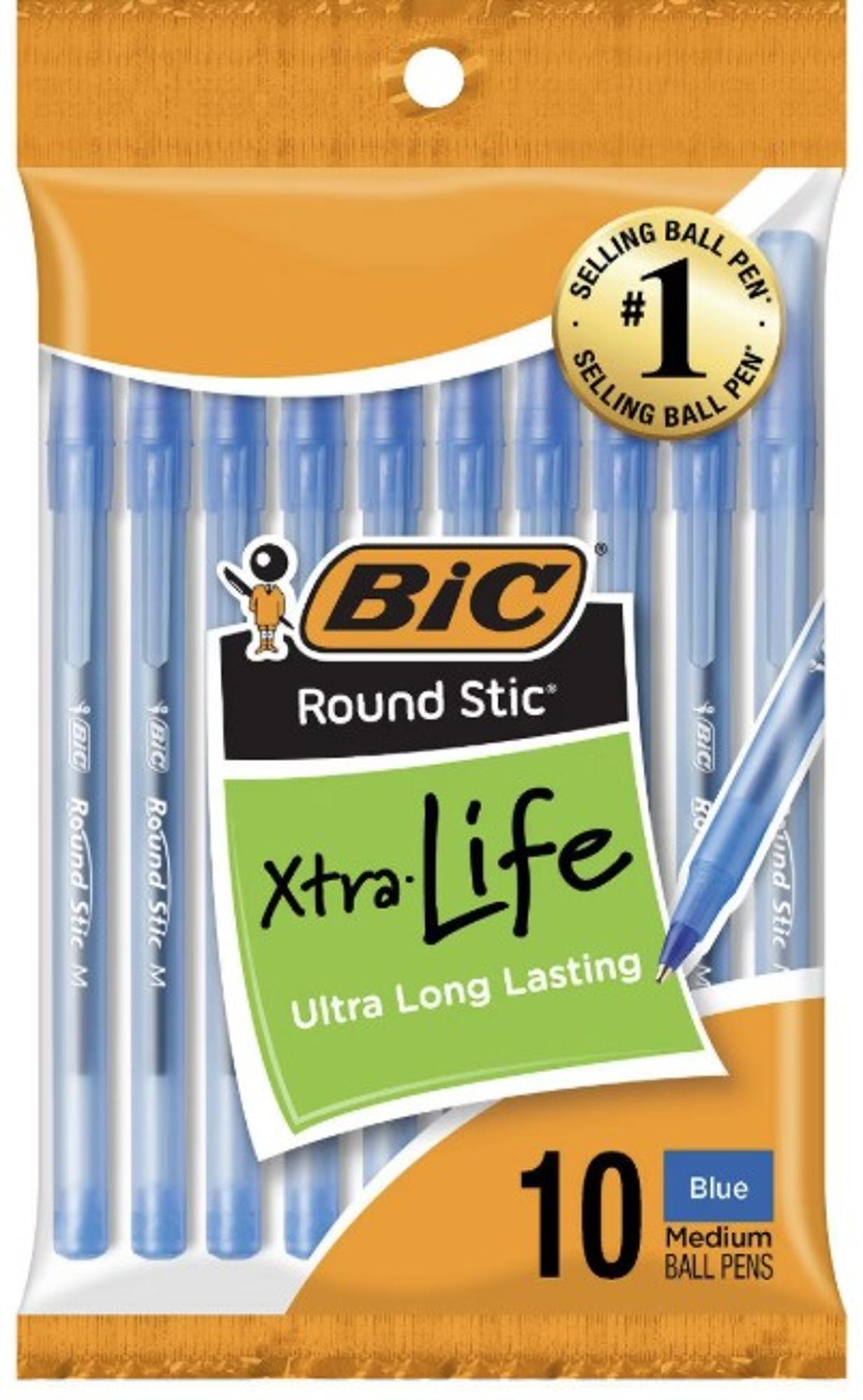 Product image 1 of 1 for BIC ROUND STIC MED BLUE 10PK