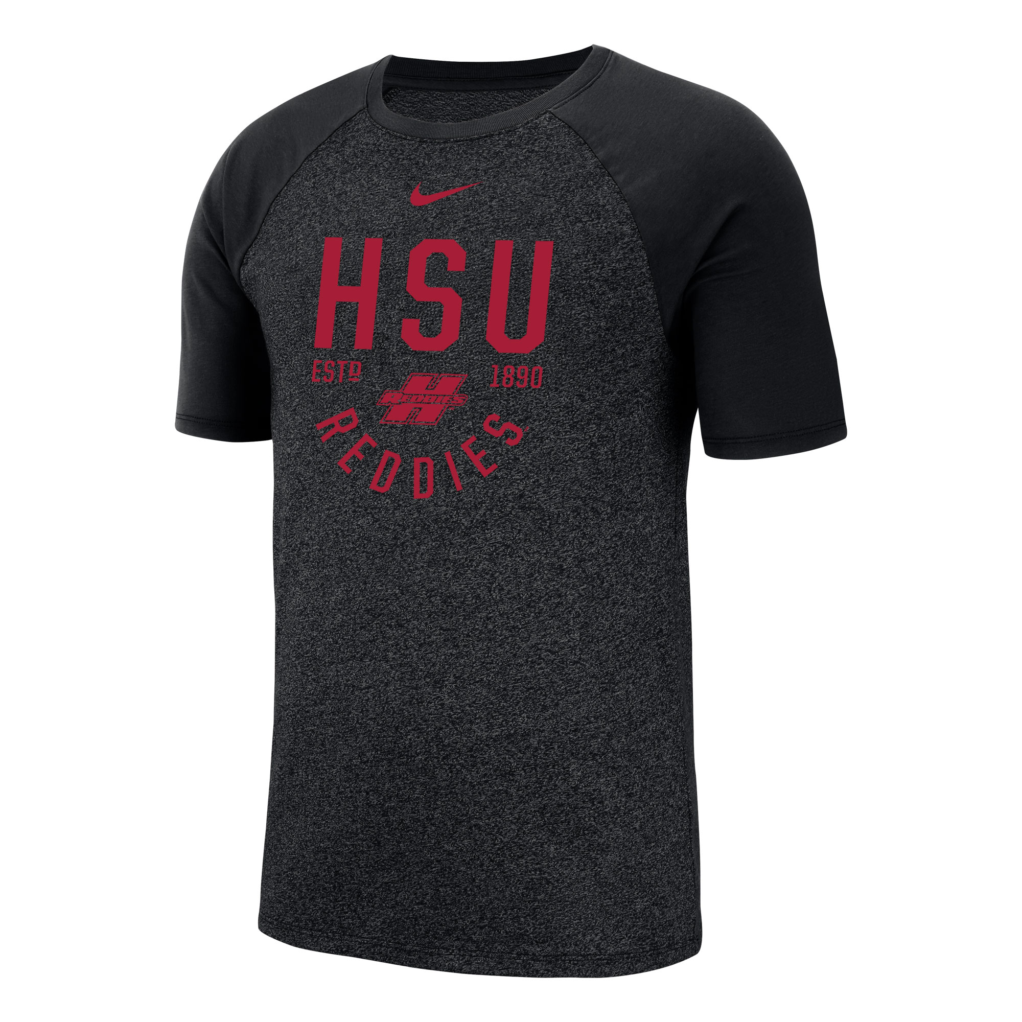 image of: HSU Marled Raglan Short Sleeve Tee