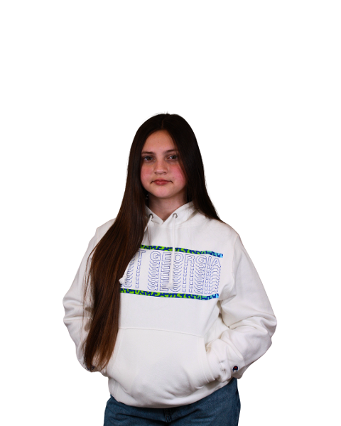 CHAMPION SHIELD LOGO WEST GEORGIA TEXT HOODIE; $24.00