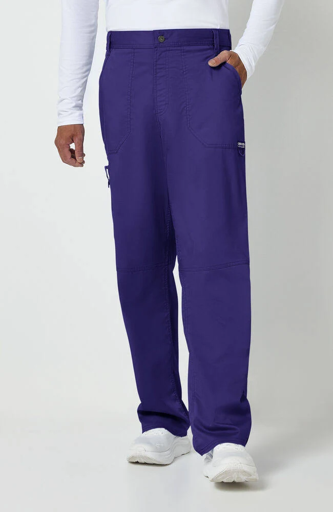 Cherokee Workwear Revolution Men's Fly Front Scrub Pant, Grape