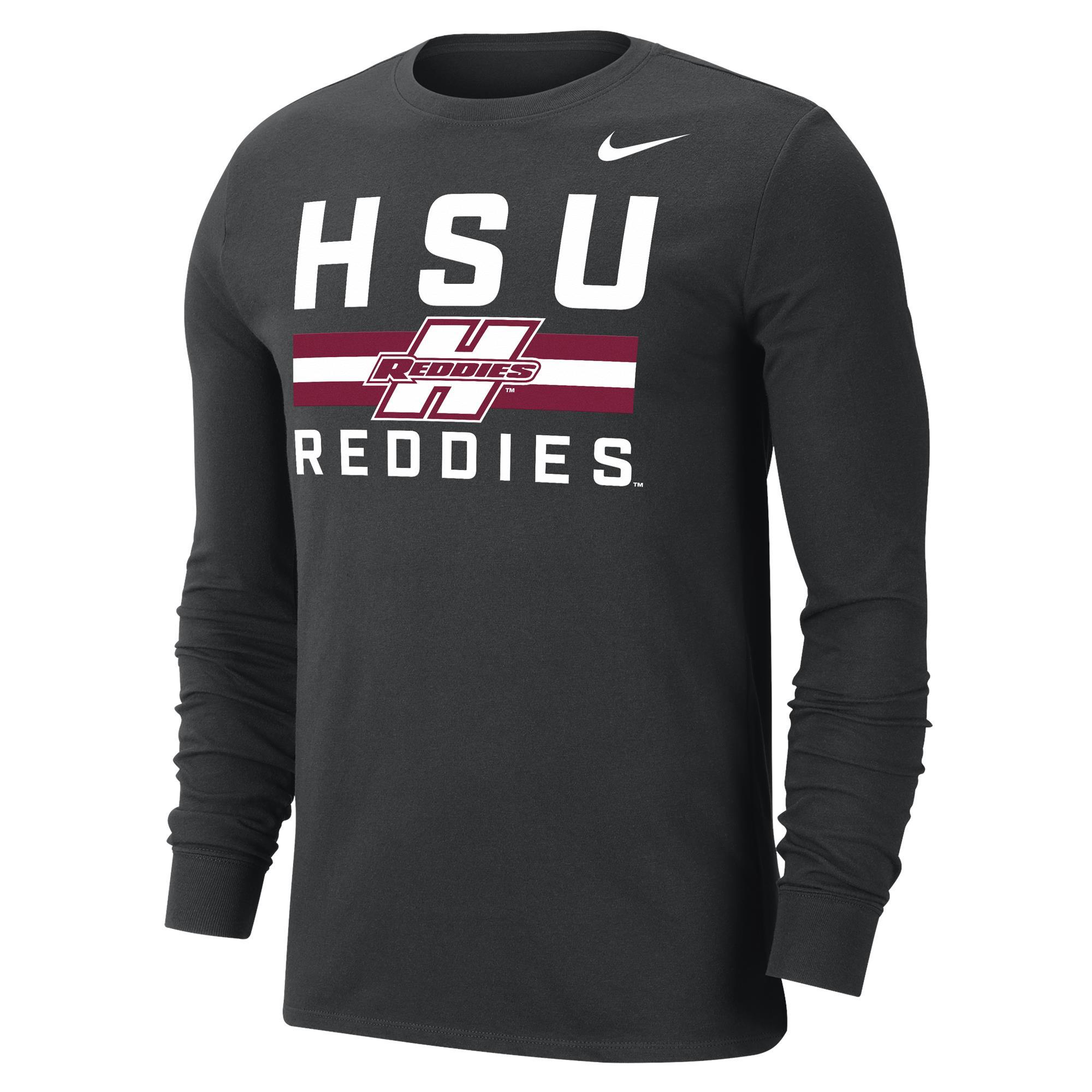 image of: HSU Reddies Dri-Fit Cotton Long Sleeve Tee