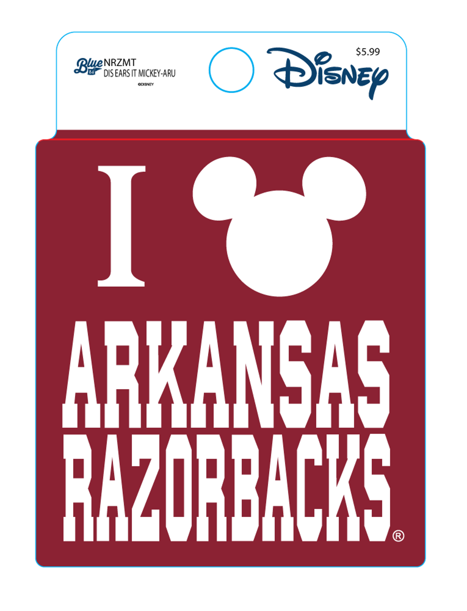 image of: Arkansas Razorbacks Disney Sticker