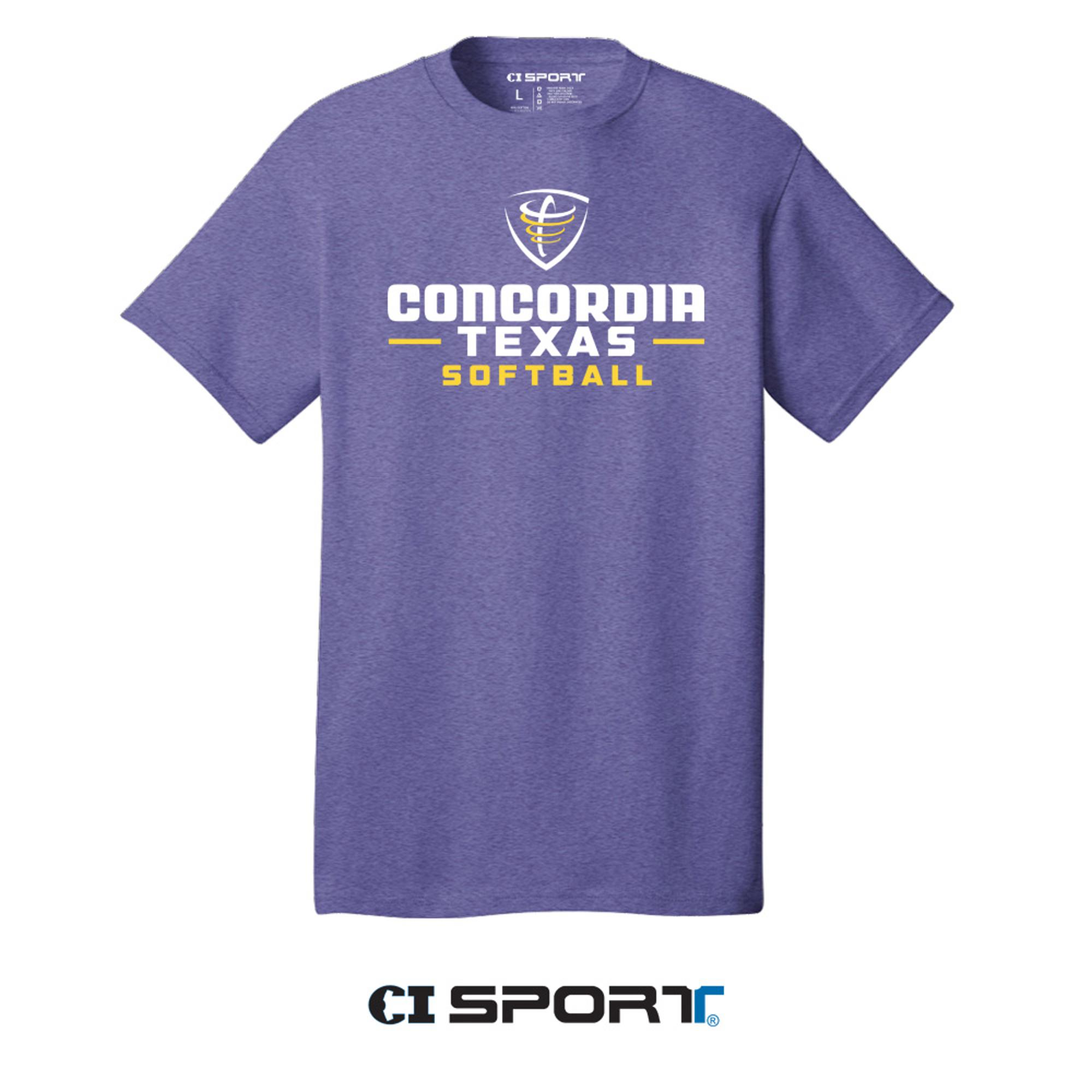 Product image 1 of 1 for Concordia Texas Softball Sports Tee- Heather Purple