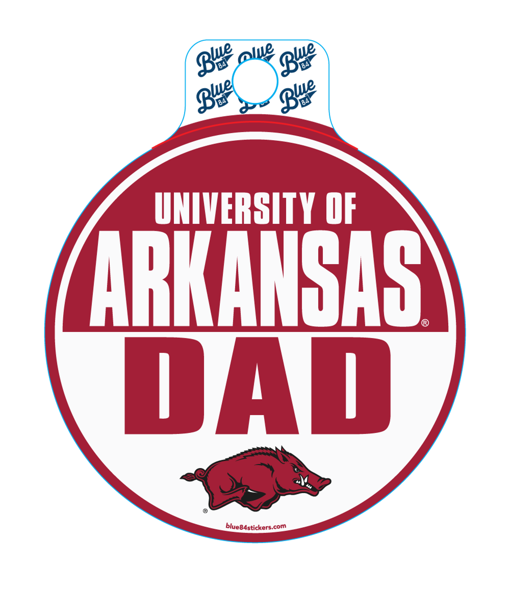 image of: Arkansas Razorbacks Dad Slam Circle Sticker - Red