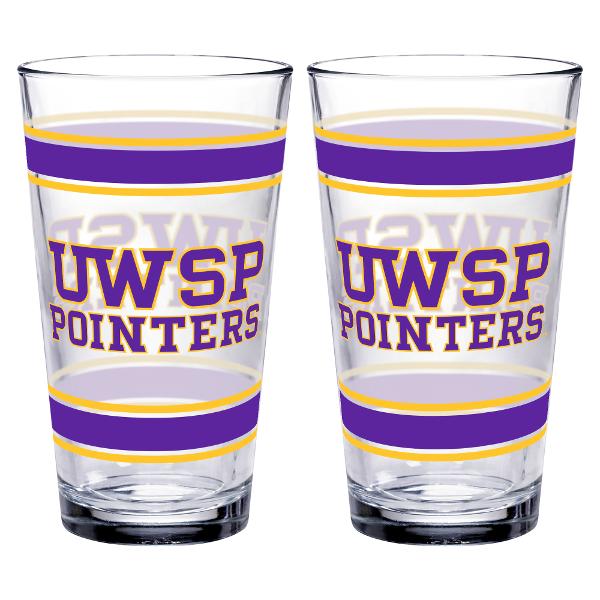Striped UWSP Pointers Pint Glass; $16.98