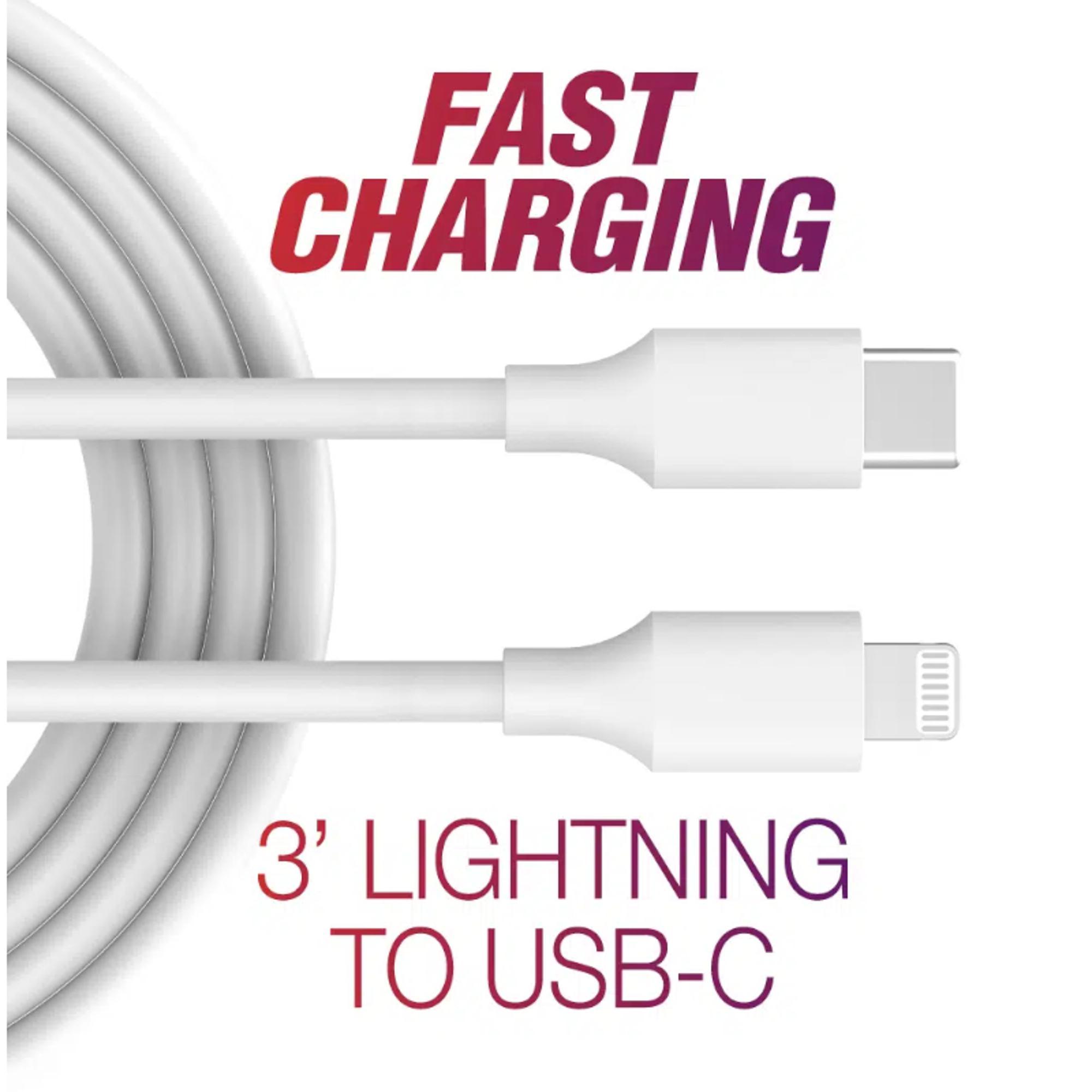 Product image 1 of 1 for CABLE 3' LIGHTNING TO USB-C WHITE