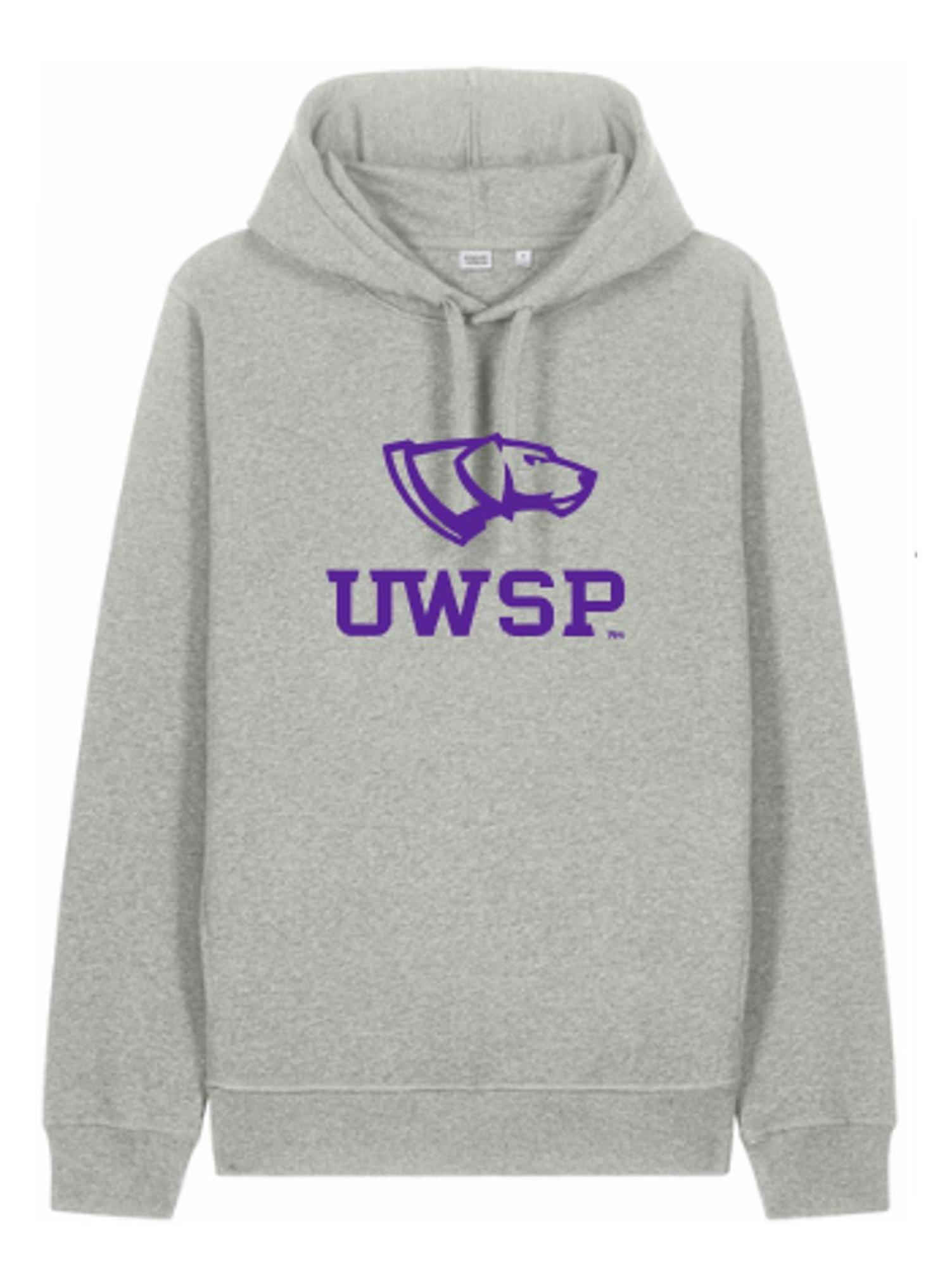 Product image 1 of 1 for UWSP Sounder Hooded Sweatshirt, Heather Gray