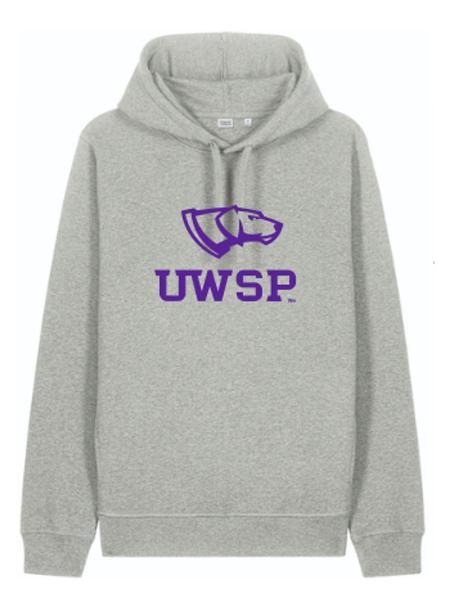UWSP Sounder Hooded Sweatshirt, Heather Gray; $79.99