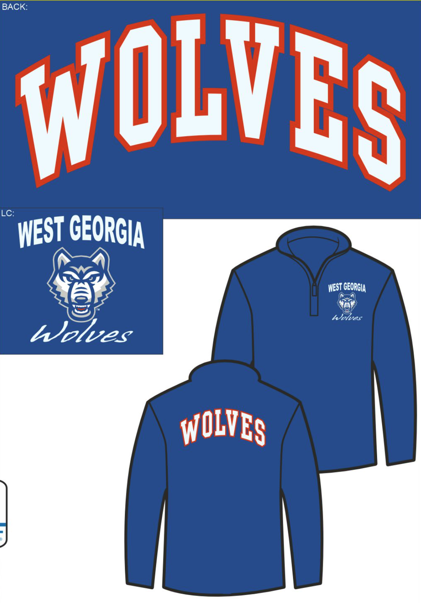 Product image 3 of 3 for DOUBLE WOLVES QUARTER ZIP SWEATSHIRT