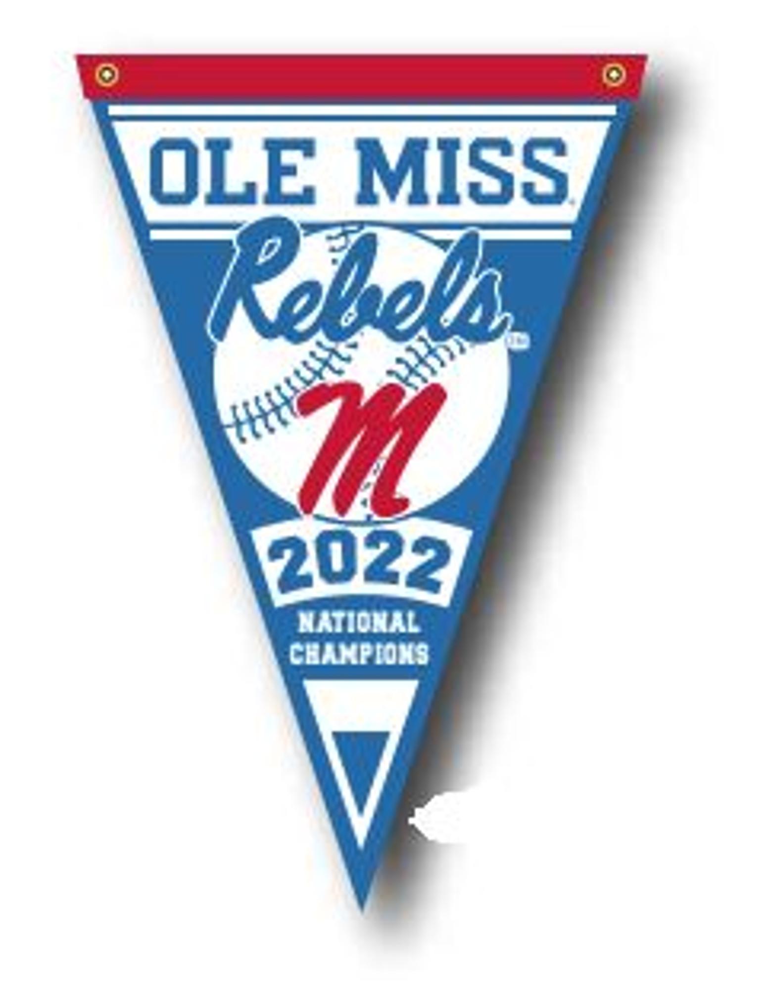 image of: Ole Miss Baseball 2022 National Champions Vertical Pennant 20x30