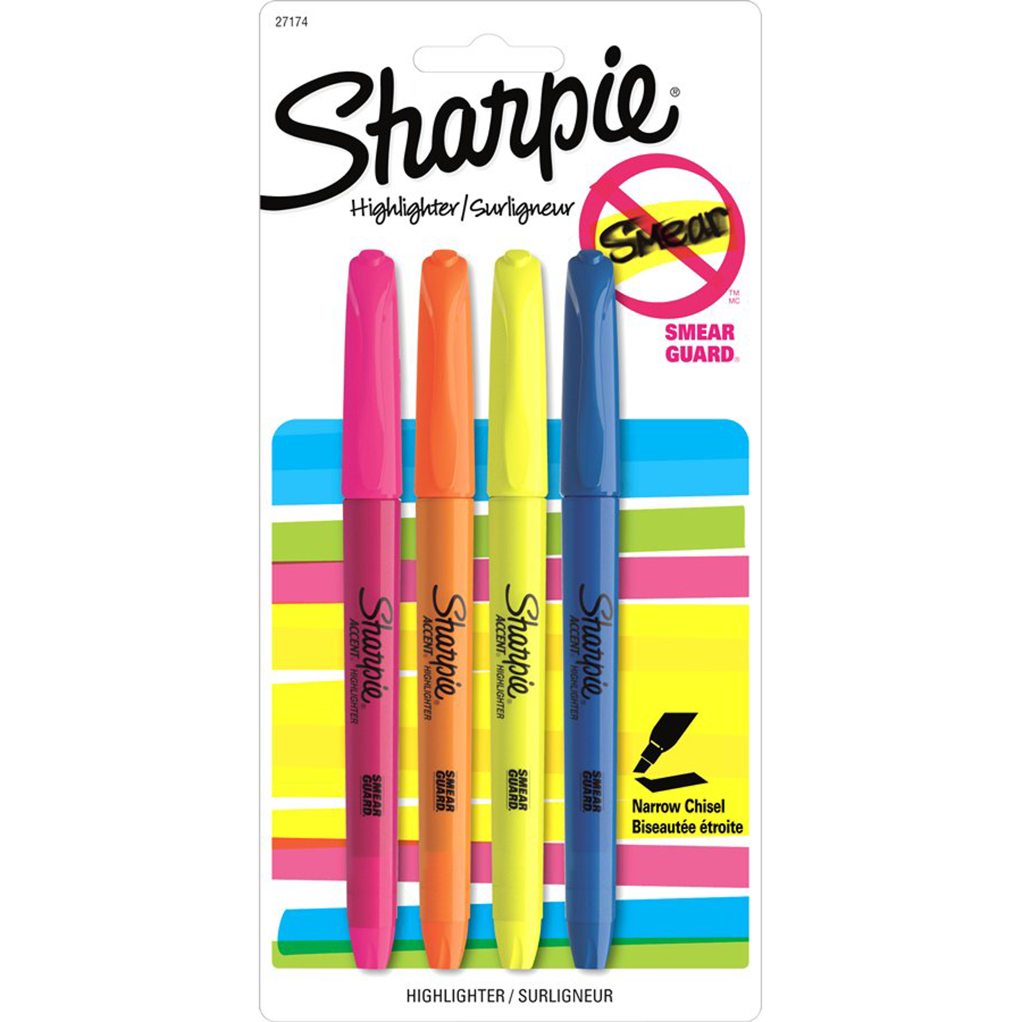 Product image 1 of 1 for Sharpie Pen Style Pocket Highlighter Asst Chisel BP 4 Pk