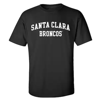 image of: Santa Clara University Rolled Short Sleeve Tee, Black