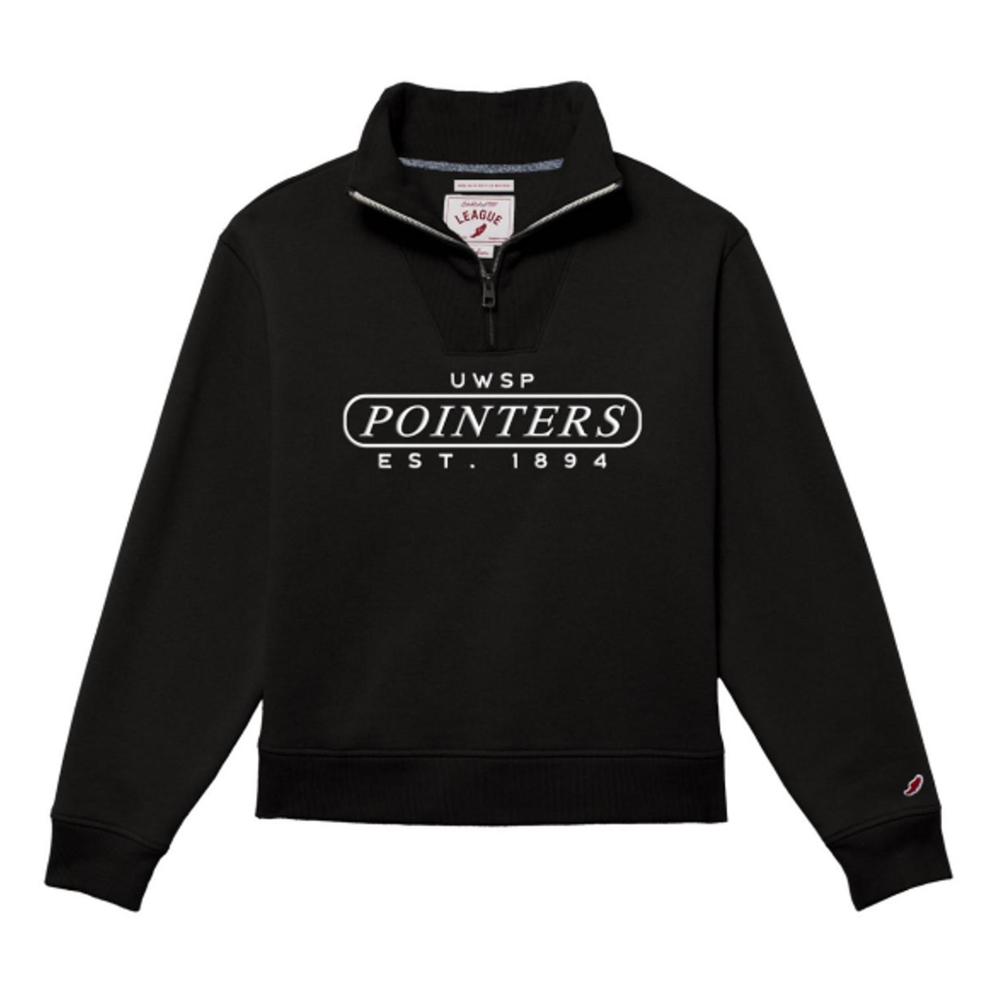 Product image 1 of 1 for UWSP Women's 1991 Quarter Zip, UWSP Pointers Logo, True Black