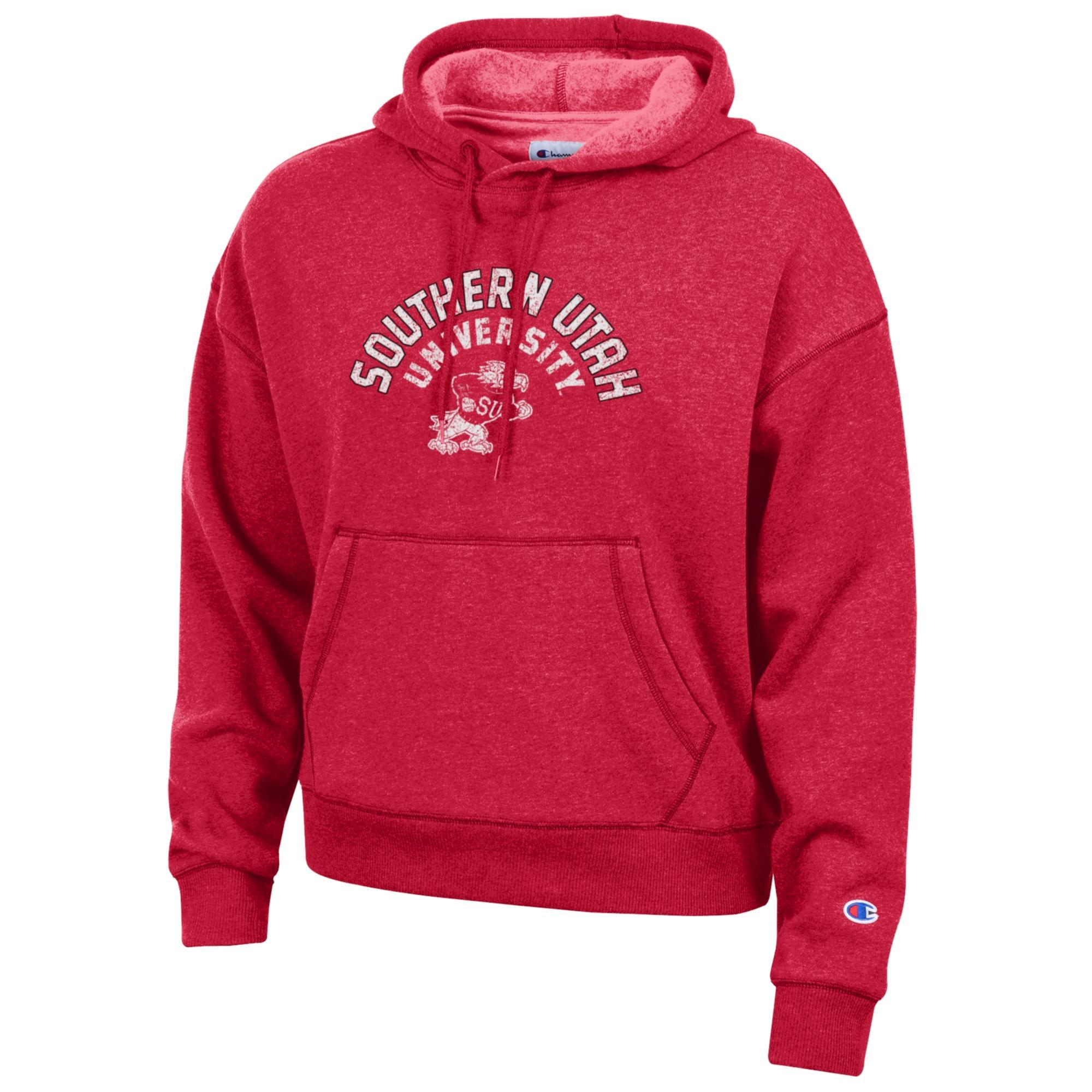 image of: CHAMPION WOMENS RED HOOD SOU FIGHTING BIRD