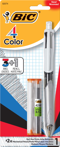 4-Color 3-in-1 Retractable Ballpoint Pen with Mechanical Pencil - Asst Asst 1Pk BP; $7.66
