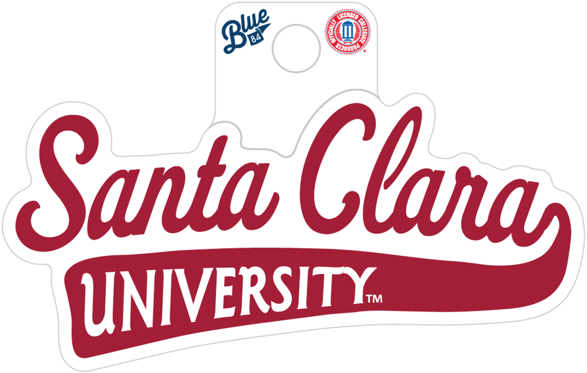 image of: Santa Clara University Blue 84 Script Sticker