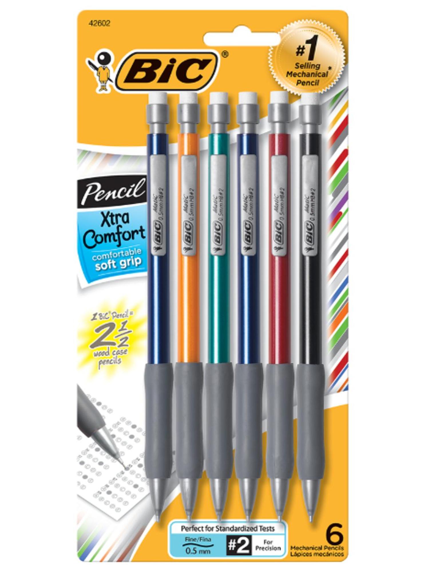BIC Xtra Comfort .5mm Mechanical Pencil, 6 Pack