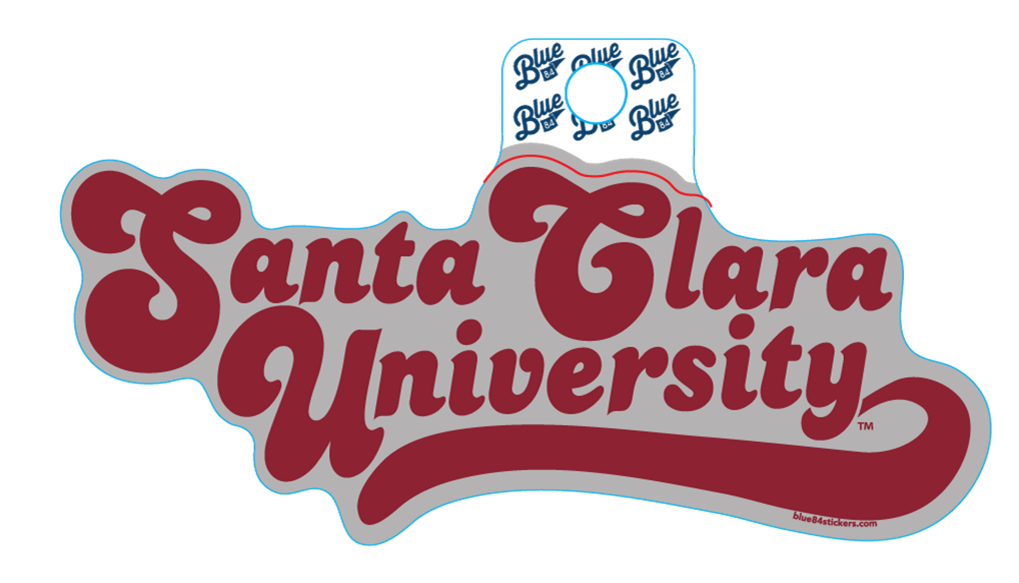 Product image 1 of 1 for Santa Clara University Blue 84 Huffed Font Sticker