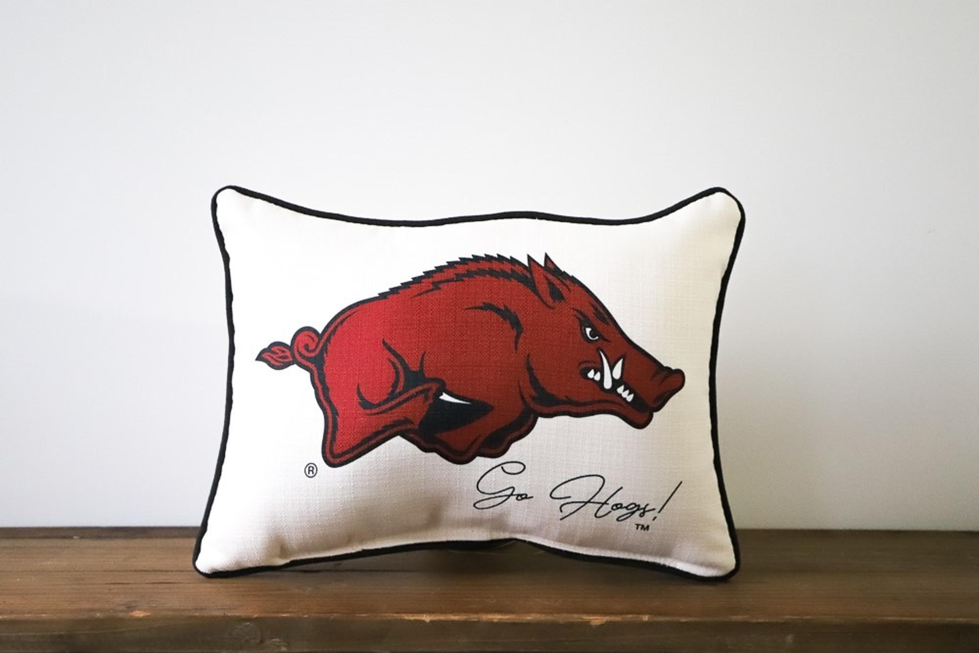 image of: Arkansas Razorbacks "Go Hogs" Running Hog Throw Pillow - Tan