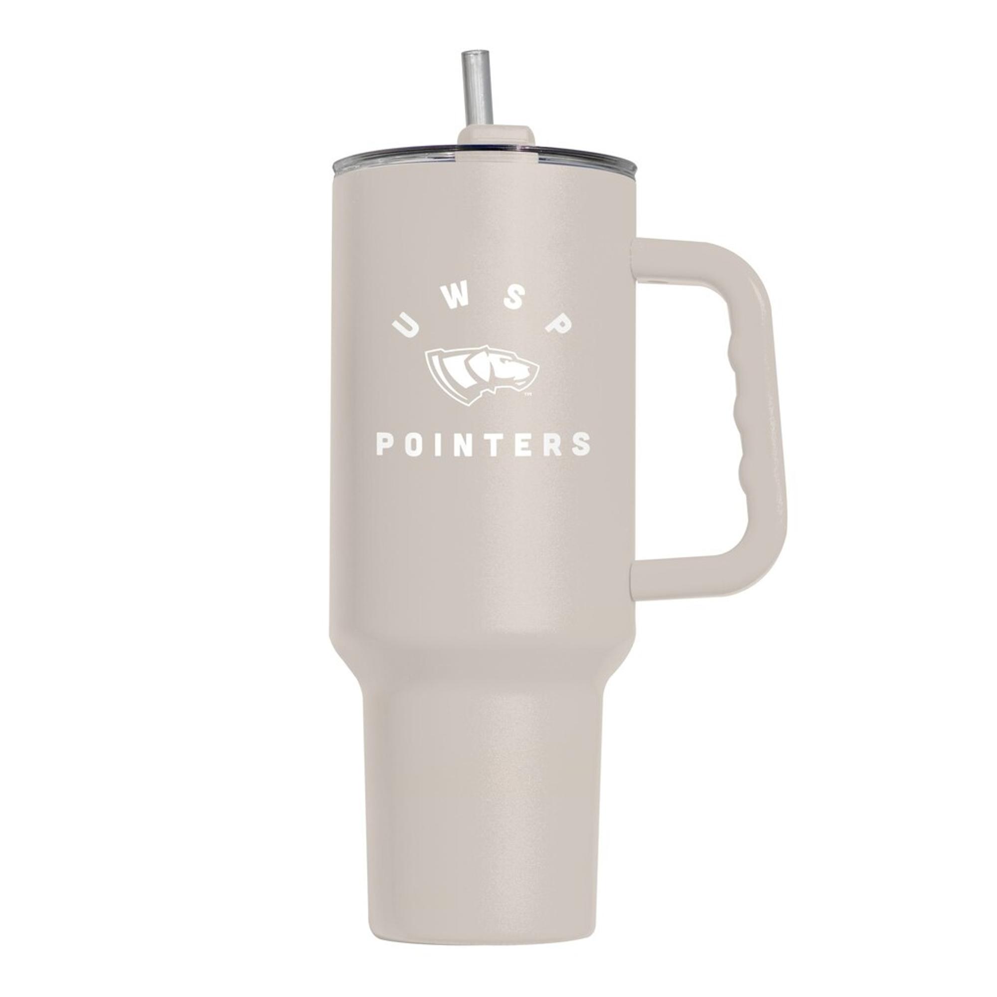 Product image 1 of 1 for University of Wisconsin Stevens Point 40 oz Powder Coated Tumbler, Tan