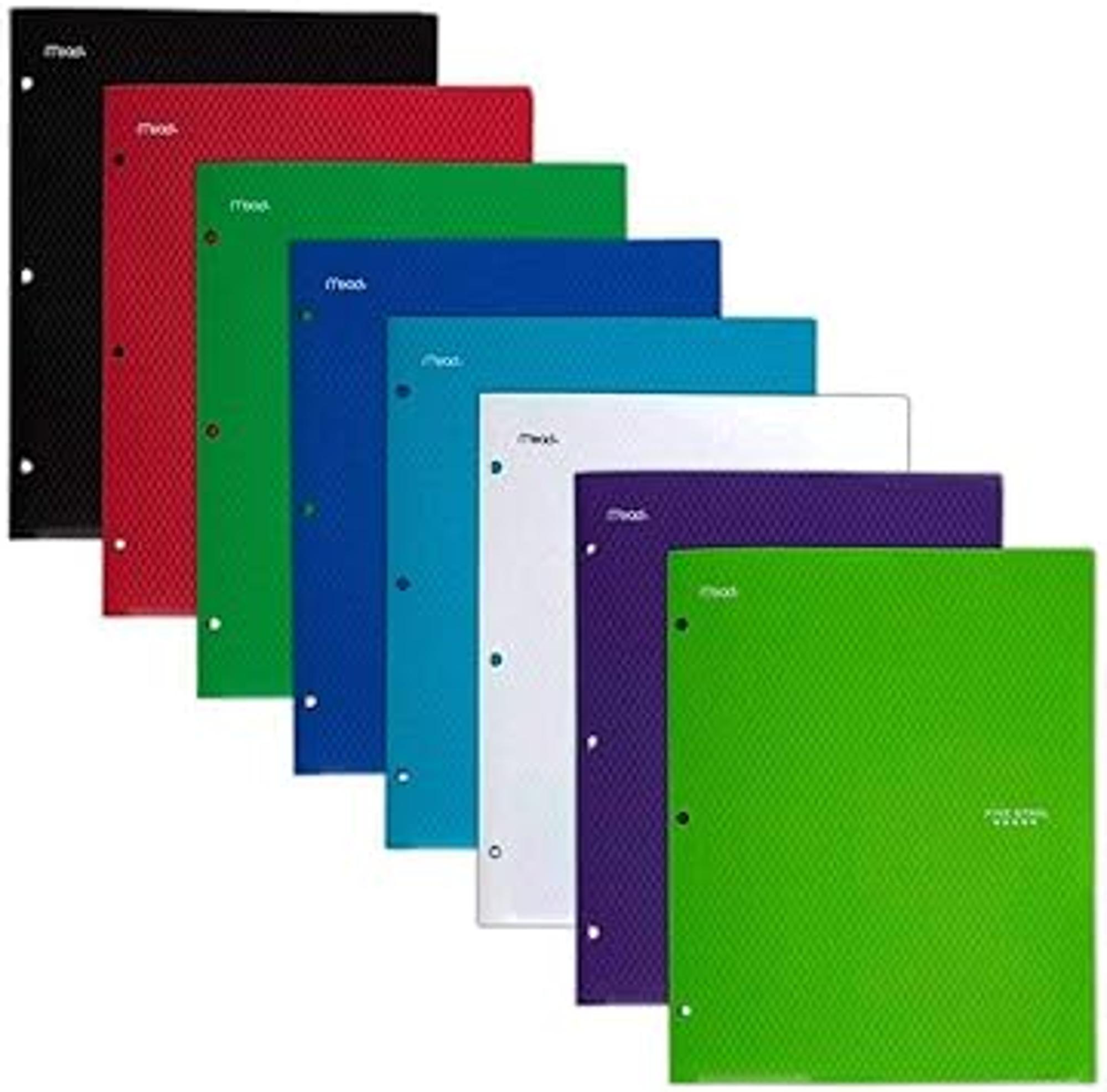image of: Five Star Clearview Two Pocket Plastic Folder, Assorted Colors