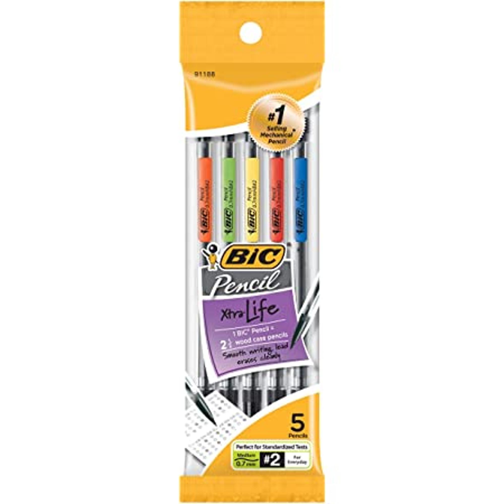 image of: BIC Xtra Life Mechanical Pencil - 5pk - Multi - .7mm
