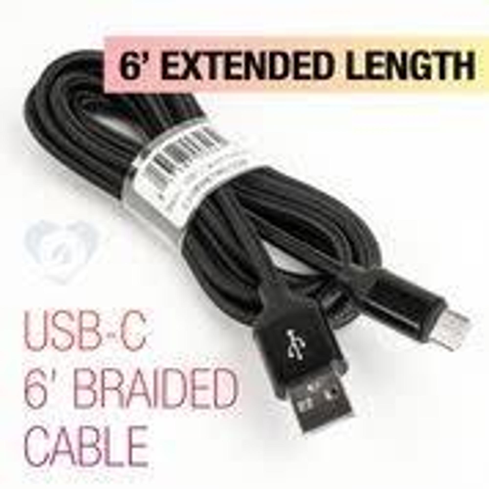 image of: 6 ft Braided USB C Cable