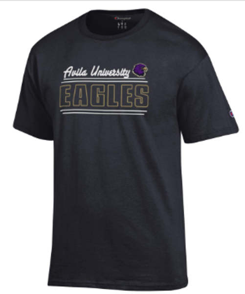 AU SS TEE SCRIPT MASCOT BLK; $22.99
