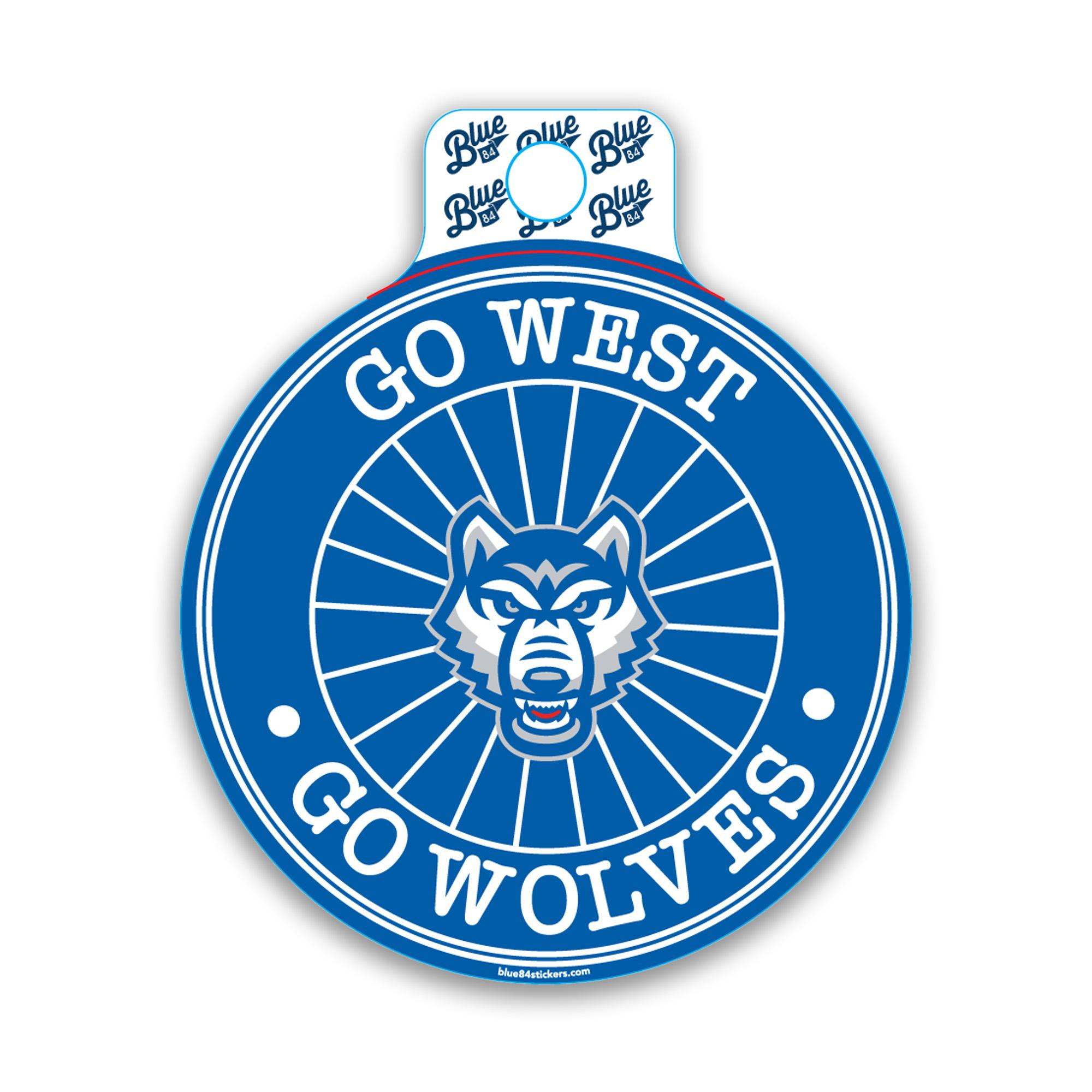 image of: GO WEST GO WOLVES SUN CHASER STICKER