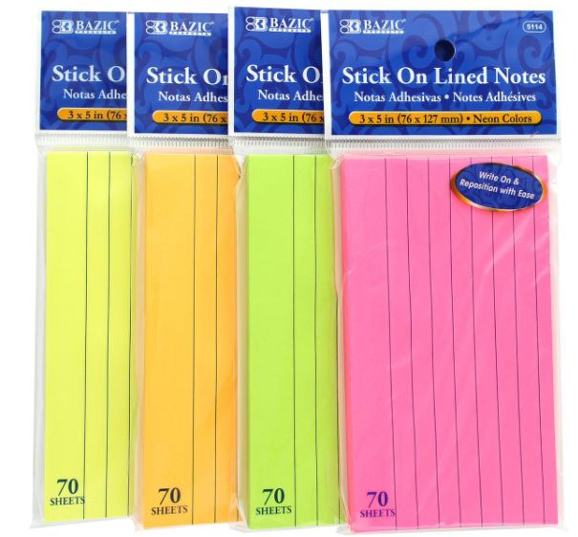 image of: Stick On Lined Notes 3x5