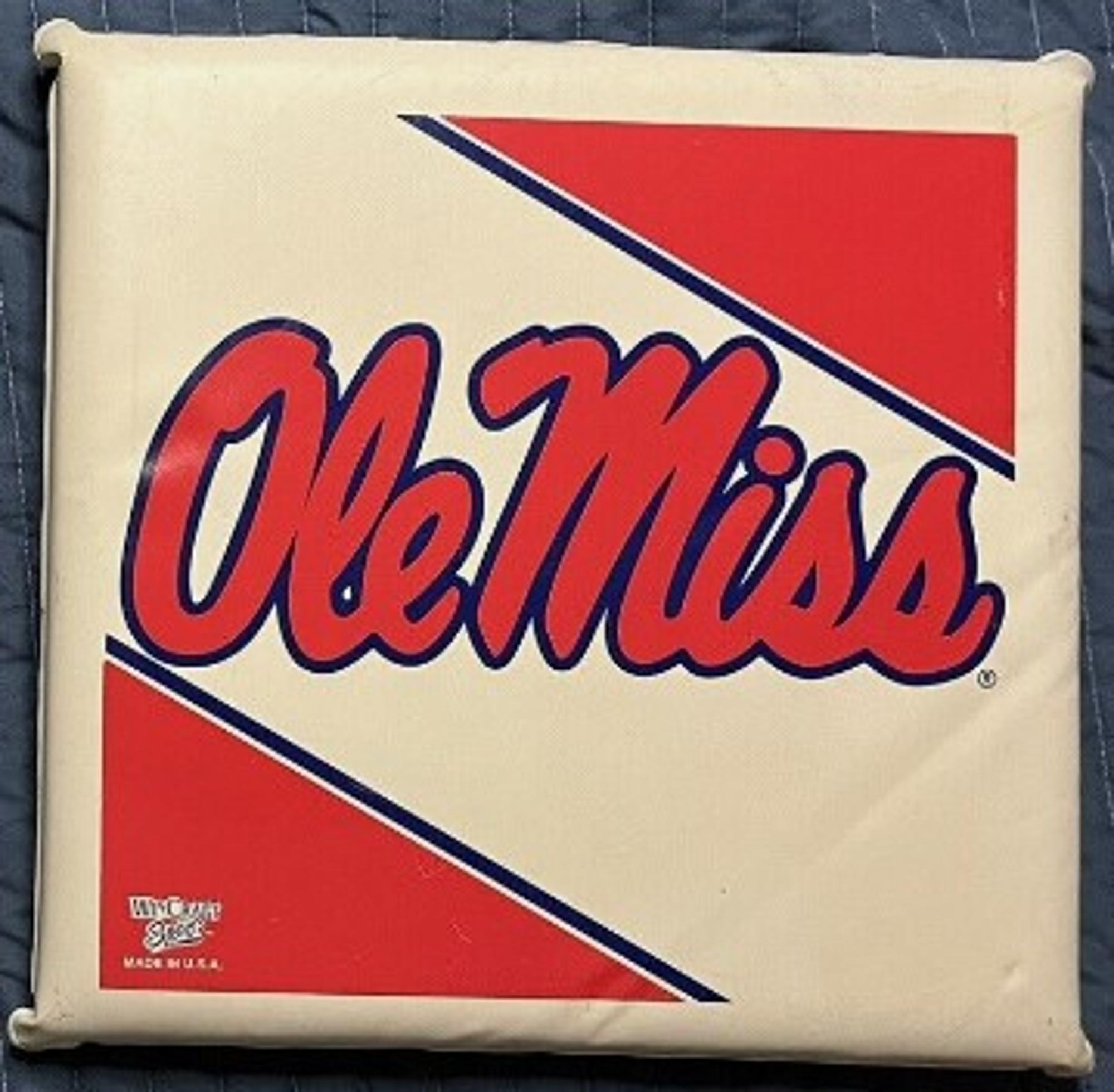 image of: Ole Miss Script Square Vinyl Seat Cushion