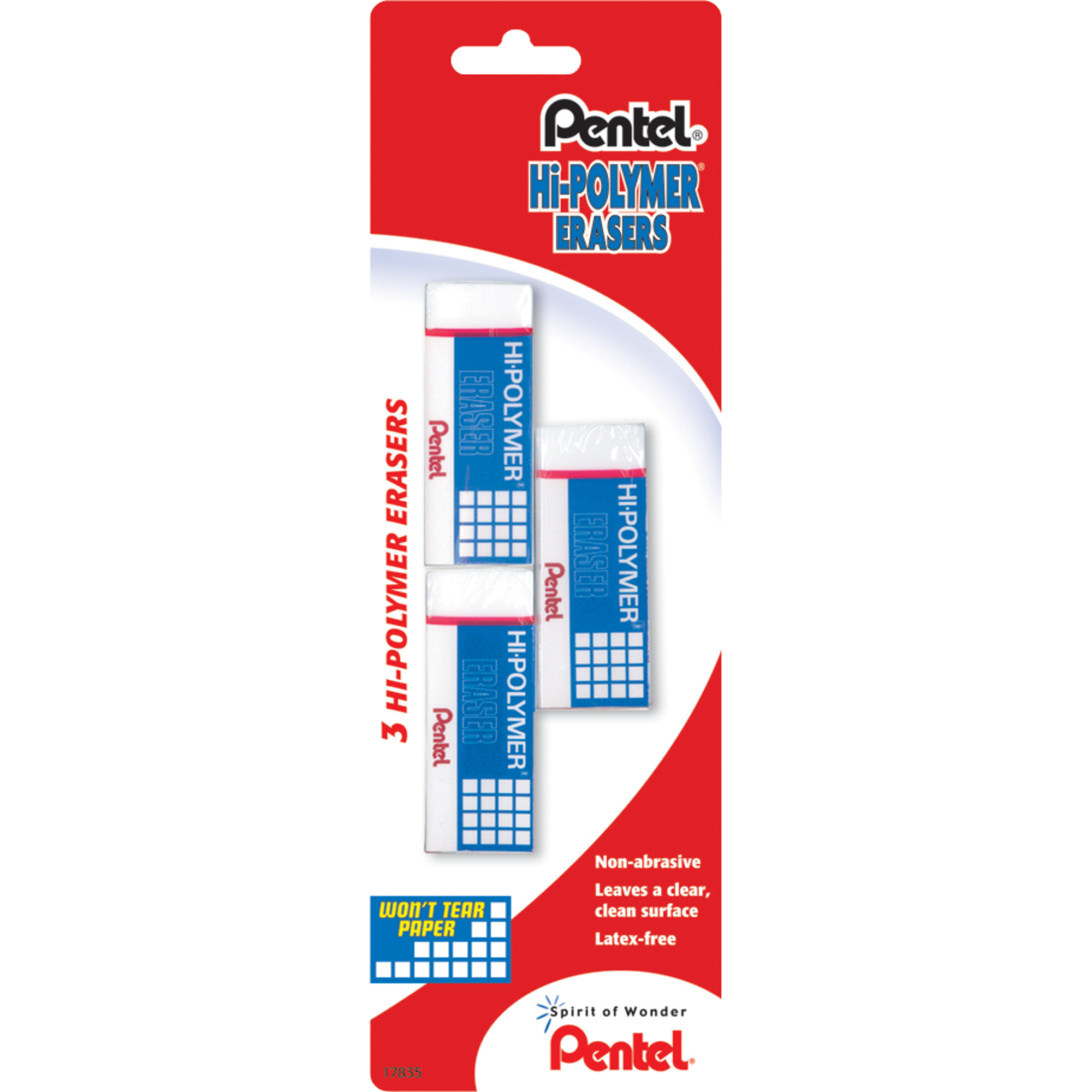 Product image 1 of 1 for Pentel Hi-Polymer Small Block Eraser, 3 Pack, White