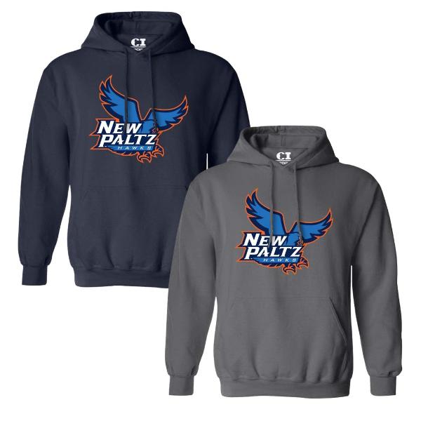 New Paltz Hawks Hoodie - Applique; $64.99