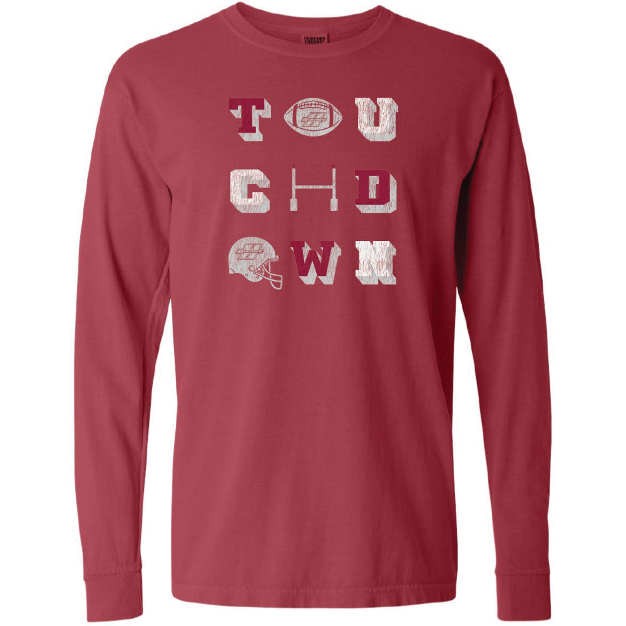 image of: Reddies Touchdown Comfort Colors Long Sleeve Tee
