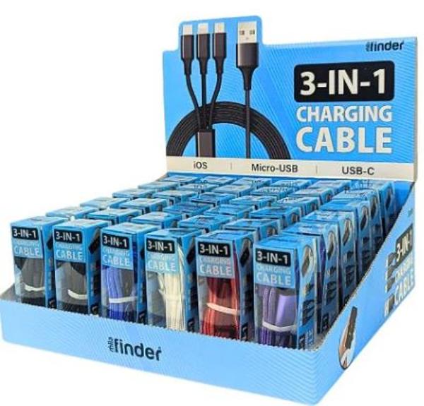 MILA 3 in 1 3ft Charging Cables - Assorted; $8.99