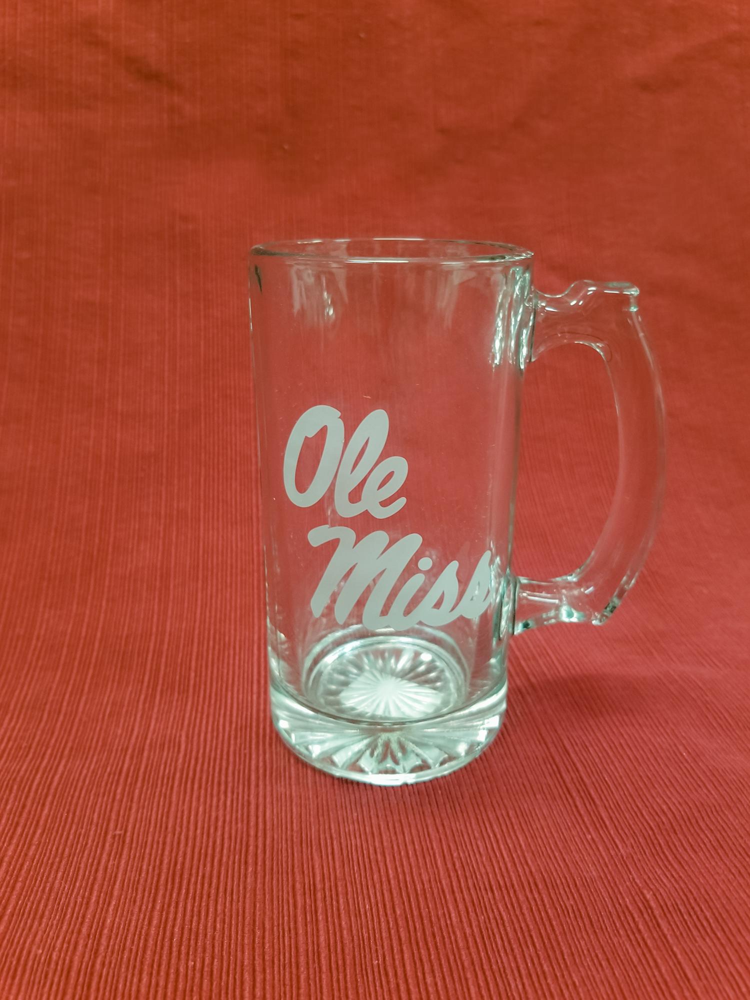 image of: Ole Miss Thumbprint Glass Mug 11oz
