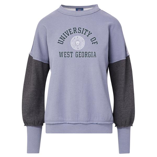 UNIV. WEST GA GENEVIEVE RAW EDGE CREW; $45.99