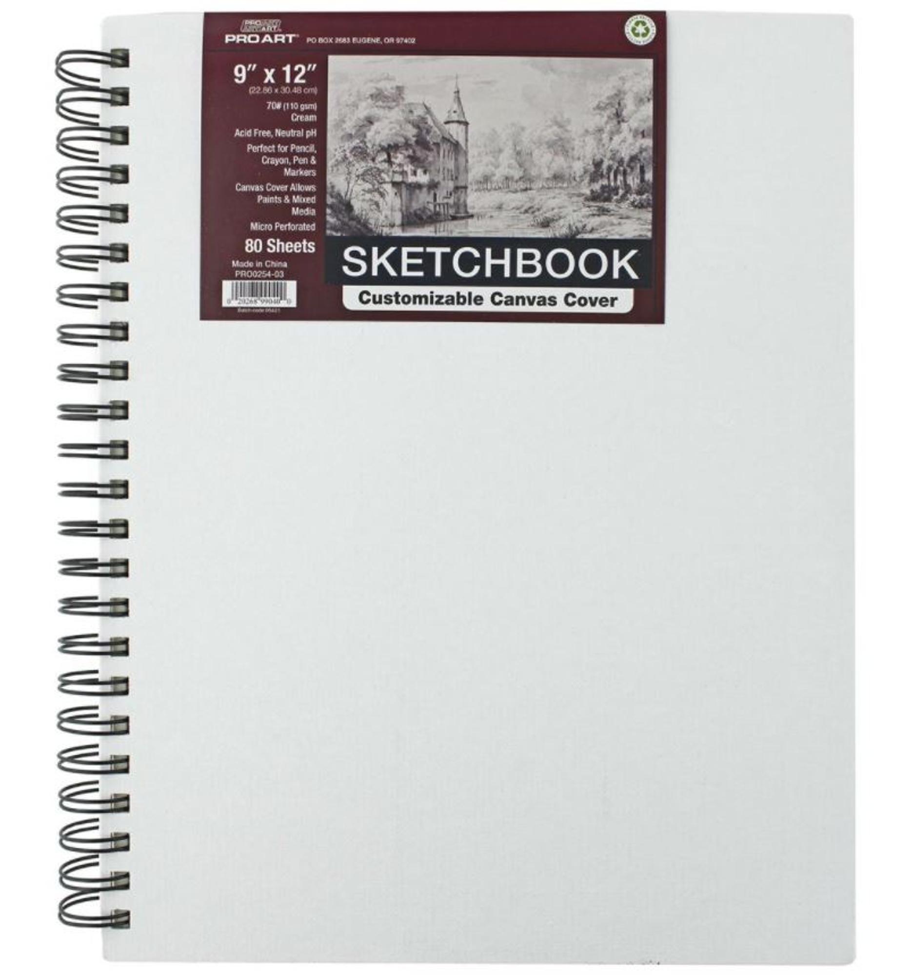 image of: Customizable Canvas Cover Sketchbook 9x12