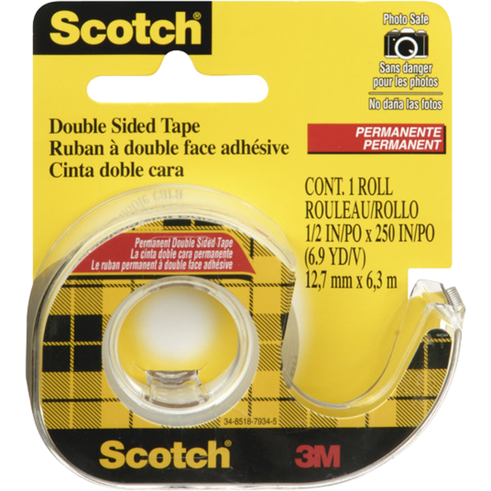 image of: Scotch Double Sided Tape - Clear .5x250in 1Pk BP Permanent