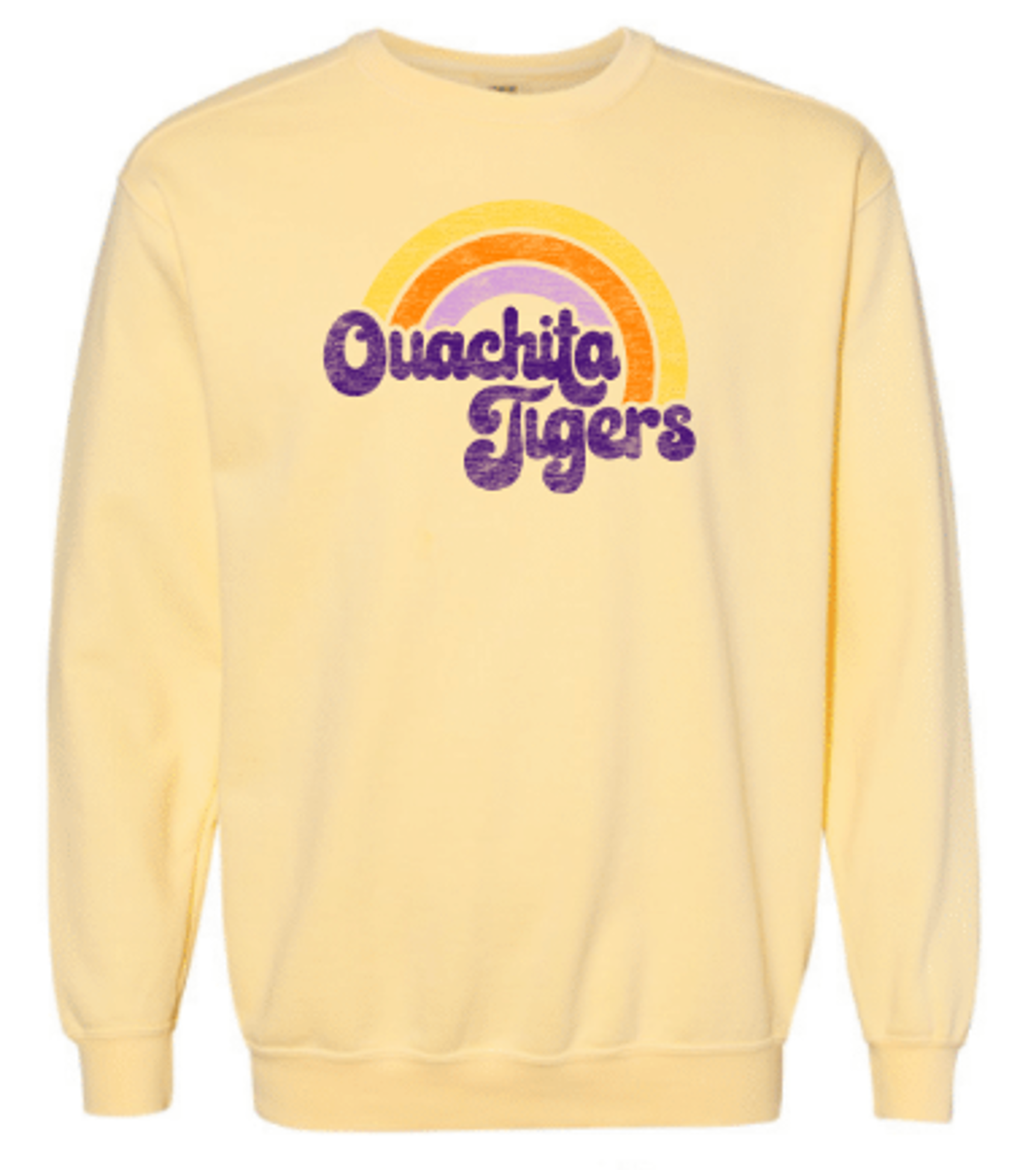 image of: Ouachita Tigers Rainbow Crewneck Sweatshirt