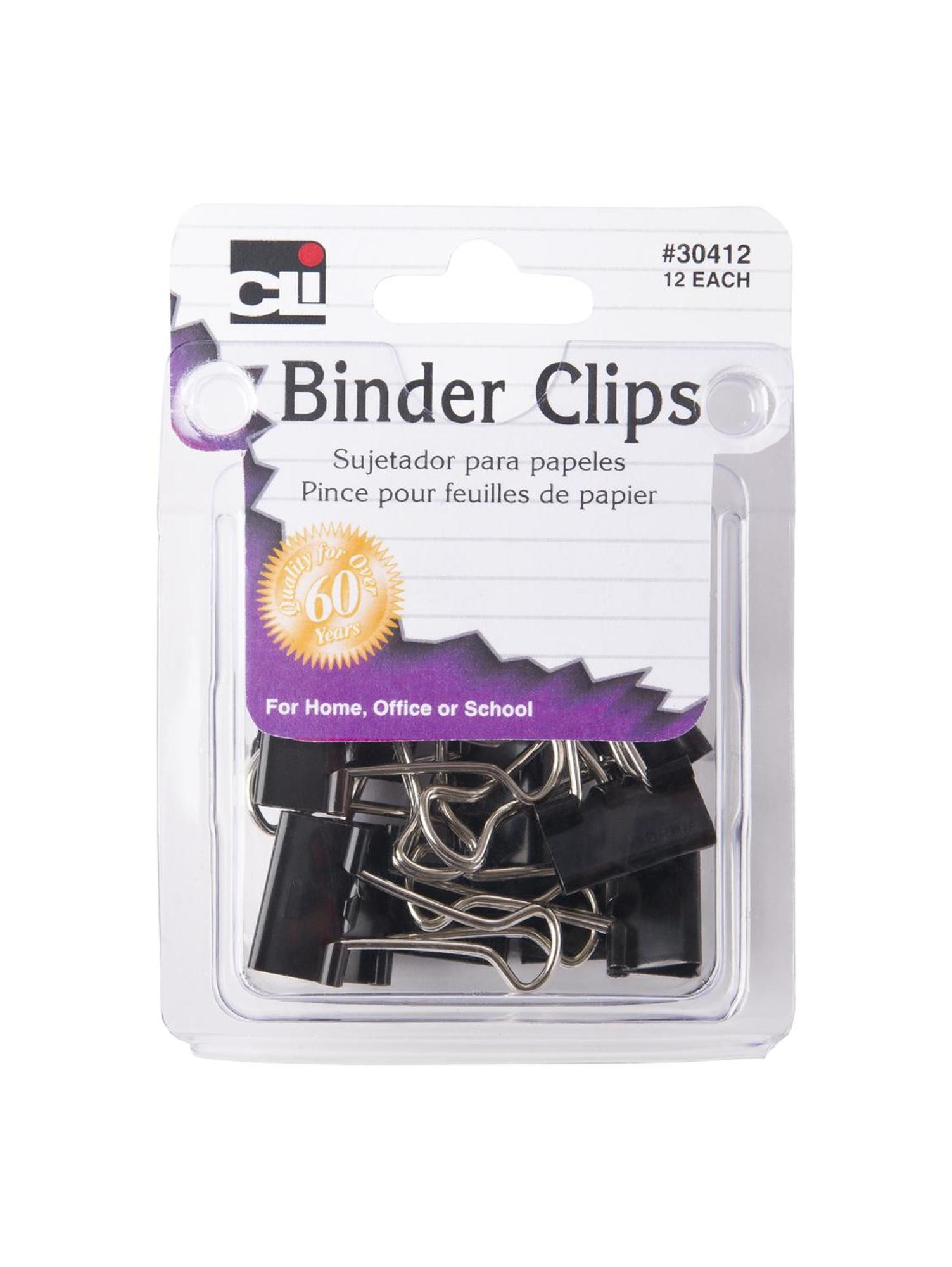Product image 1 of 1 for Charles Leonard 3/8in Small Binder Clips, 12 Pack, Black