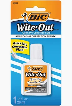 image of: BIC Wite-Out Quick-Dry 20mL Correction Fluid, White