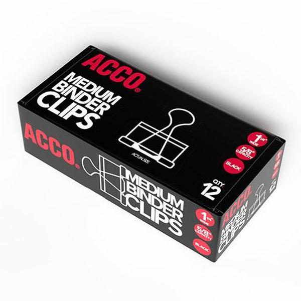 BINDER CLIPS MEDIUM BLACK; $4.49