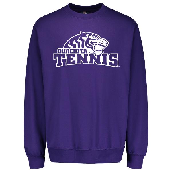 * FINAL SALE * Ouachita Baptist University Tennis Fundamental Fleece Crew, Athletic Purple; $24.99