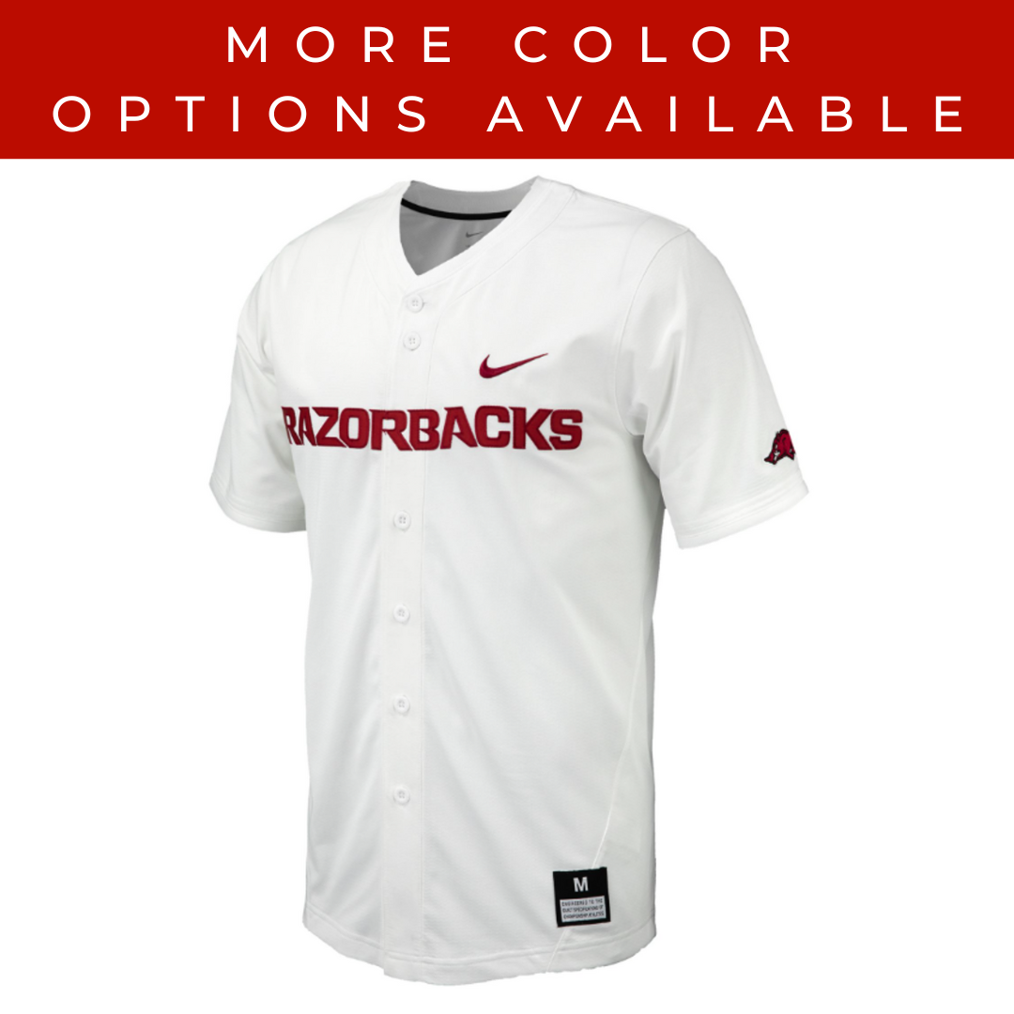 image of: Arkansas Razorback Men's Full Button Replica Baseball Jersey