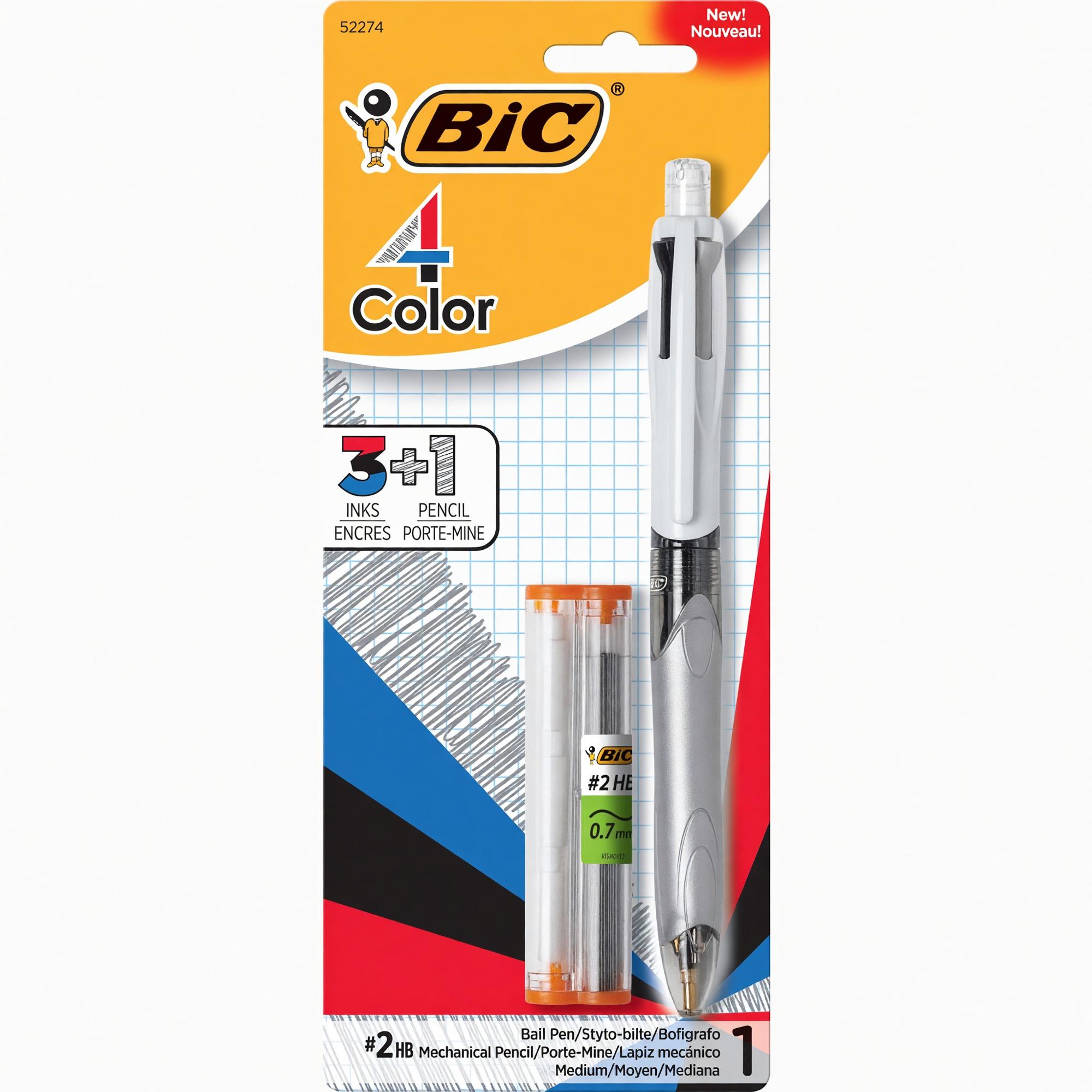Product image 1 of 1 for 4-Color 3-in-1 Retractable Ballpoint Pen with Mechanical Pencil - Asst Asst 1Pk BP